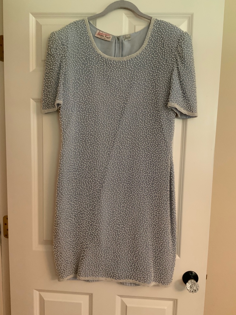 Laurence Kazar New York Beaded Pearl Cocktail Dress - Size XL